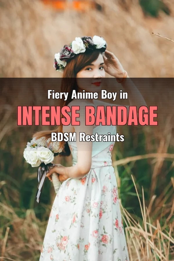 Fiery Anime Boy in Intense Bandage BDSM Restraints